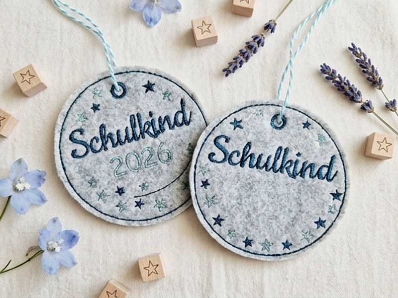 Schulkind Kitakind Anhänger - ITH-Stickdatei